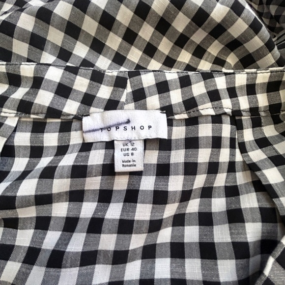 TOPSHOP Skirt Gingham Check Full Button Front Lightweight Full Button Front NWOT - Picture 11 of 14